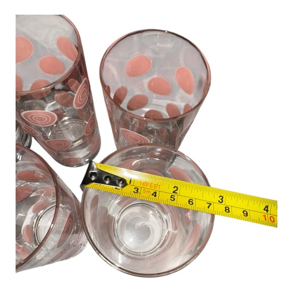 Homer Laughlin Fiesta Dots Circle Tumblers Set of 6 Peach /pink Dots Retired 6” - Picture 11 of 14
